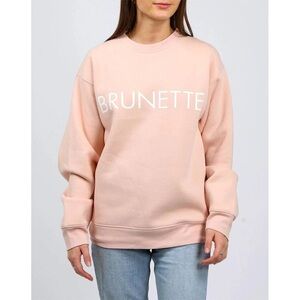 Brunette The Label Pink ‘Brunette’ Oversized Crewneck Sweatshirt L/XL